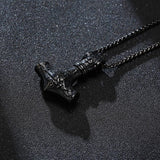 Dark Mjölnir Hammer Pendant Necklace Necklaces Viking Warriors