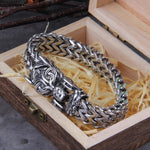 Double Chain Wolf Bracelet Bracelets Viking Warriors