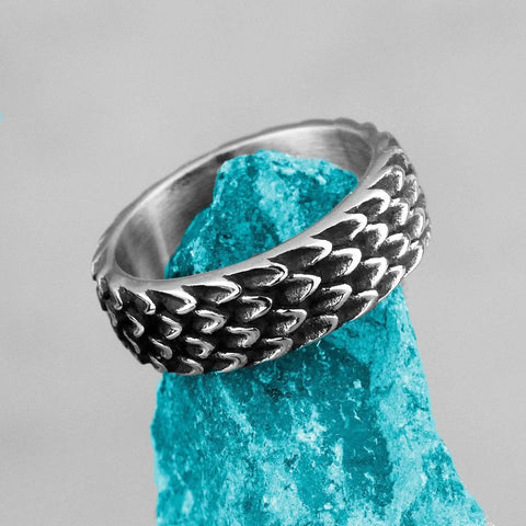 Dragon Scale Stainless Steel Ring ring Viking Warriors