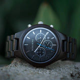 Ebony Wood Chronograph Wristwatch Watches Viking Warriors