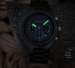 Ebony Wood Chronograph Wristwatch Watches Viking Warriors
