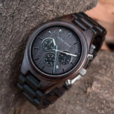 Ebony Wood Chronograph Wristwatch Watches Viking Warriors