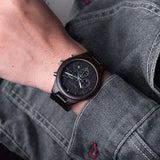 Ebony Wood Chronograph Wristwatch Watches Viking Warriors