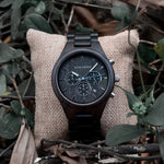 Ebony Wood Chronograph Wristwatch Watches Viking Warriors