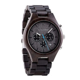 Ebony Wood Chronograph Wristwatch Watches Viking Warriors