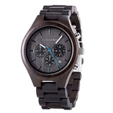 Ebony Wood Chronograph Wristwatch Watches Viking Warriors
