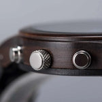 Ebony Wood Chronograph Wristwatch Watches Viking Warriors