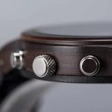Ebony Wood Chronograph Wristwatch Watches Viking Warriors