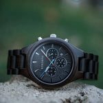 Ebony Wood Chronograph Wristwatch Watches Viking Warriors