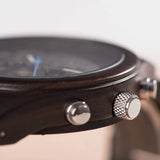 Ebony Wood Chronograph Wristwatch Watches Viking Warriors