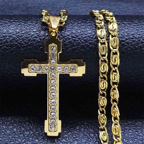 Elegant Zircon Cross Pendant cross necklace Viking Warriors