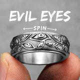 Evil Eye Stainless Steel Spinning Ring ring Viking Warriors