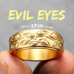 Evil Eye Stainless Steel Spinning Ring ring Viking Warriors