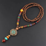 Exquisite Retro Buddhist Beads Necklace Necklace Viking Warriors