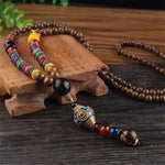 Exquisite Retro Buddhist Beads Necklace Necklace Viking Warriors
