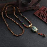 Exquisite Retro Buddhist Beads Necklace Necklace Viking Warriors