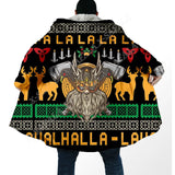 Fa-La-La-La-La Valhalla-La Viking Ugly Christmas Coat Cloak Viking Warriors