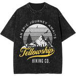 Fellowship Hiking Co An Epic Journey Awaits Fantasy Washed T-Shirt t shirt Viking Warriors