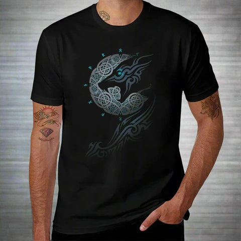 Fenrir Wolf Moon T Shirt Shirts & Tops Viking Warriors