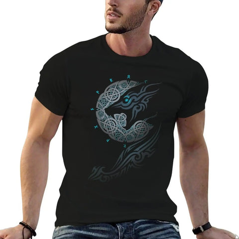 Fenrir Wolf Moon T Shirt Shirts & Tops Viking Warriors