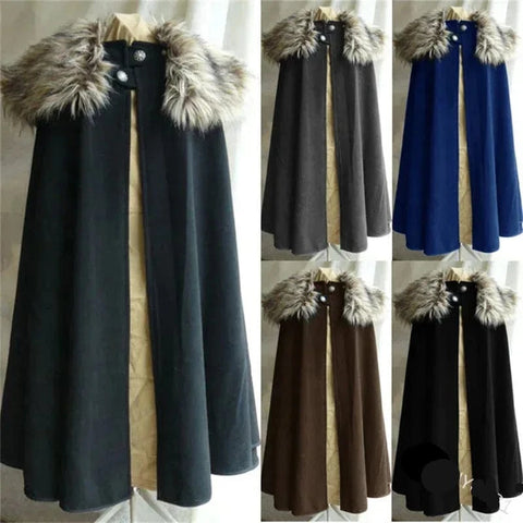 Fur Collar Medieval Cloak Cloak Viking Warriors
