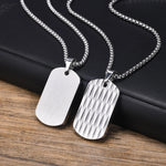 Geometric Stainless Steel Dog Tag Pendant necklace Viking Warriors