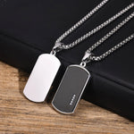 Geometric Stainless Steel Dog Tag Pendant necklace Viking Warriors