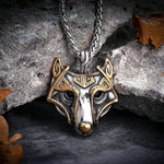 Gold & Silver Wolf Head Necklaces Necklaces Viking Warriors