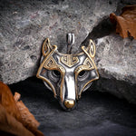 Gold & Silver Wolf Head Necklaces Necklaces Viking Warriors