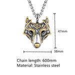 Gold & Silver Wolf Head Necklaces Necklaces Viking Warriors