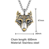 Gold & Silver Wolf Head Necklaces Necklaces Viking Warriors