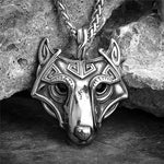 Gold & Silver Wolf Head Necklaces Necklaces Viking Warriors
