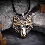 Gold & Silver Wolf Head Necklaces Necklaces Viking Warriors
