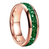 Green Crystal Stone Inlaid Tungsten Ring rings Viking Warriors