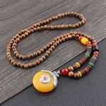 Handmade Mala Wood Bead Buddhist Necklace Wooden beads necklace Viking Warriors