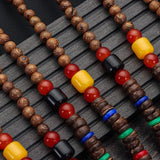 Handmade Mala Wood Bead Buddhist Necklace Wooden beads necklace Viking Warriors