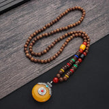 Handmade Mala Wood Bead Buddhist Necklace Wooden beads necklace Viking Warriors