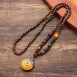 Handmade Mala Wood Bead Buddhist Necklace Wooden beads necklace Viking Warriors