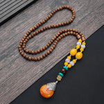Handmade Mala Wood Bead Buddhist Necklace Wooden beads necklace Viking Warriors