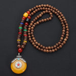 Handmade Mala Wood Bead Buddhist Necklace Wooden beads necklace Viking Warriors