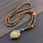 Handmade Mala Wood Bead Buddhist Necklace Wooden beads necklace Viking Warriors