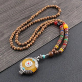 Handmade Mala Wood Bead Buddhist Necklace Wooden beads necklace Viking Warriors