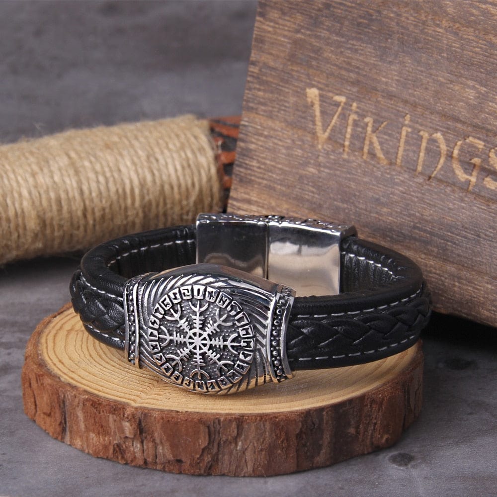 Viking leather sale bracelet