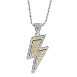 Hip-Hop Zirconia Lightning Bolt Pendant Necklace Necklace Viking Warriors