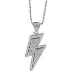 Hip-Hop Zirconia Lightning Bolt Pendant Necklace Necklace Viking Warriors