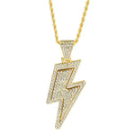 Hip-Hop Zirconia Lightning Bolt Pendant Necklace Necklace Viking Warriors