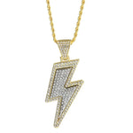 Hip-Hop Zirconia Lightning Bolt Pendant Necklace Necklace Viking Warriors