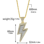Hip-Hop Zirconia Lightning Bolt Pendant Necklace Necklace Viking Warriors