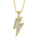 Hip-Hop Zirconia Lightning Bolt Pendant Necklace Necklace Viking Warriors