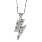 Hip-Hop Zirconia Lightning Bolt Pendant Necklace Necklace Viking Warriors